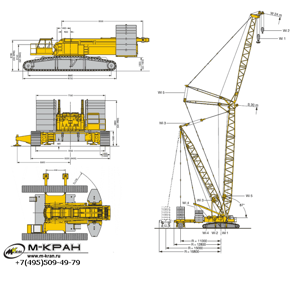 Гусеничный кран чертеж